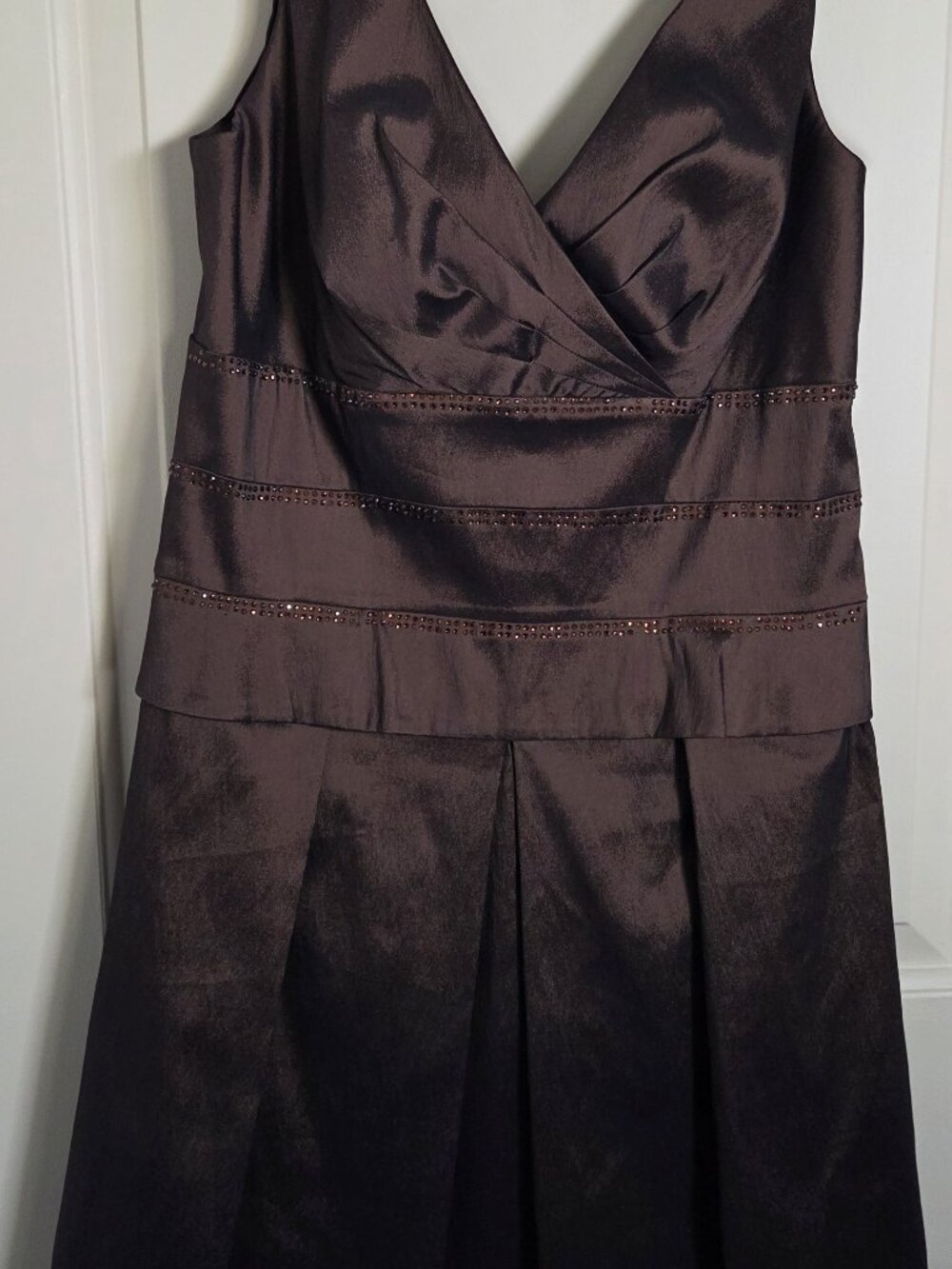 OC OC Brown Party/Cocktail Dress Sleeveless Sequin Beads V-Neck Sz 10